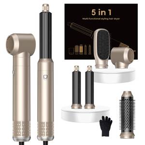 lot 5368 image: 5 in 1 Hair Dryer Brush Set,Professional Negative Ionic Hot Air Styler, Air Curling Wrap Styler,Detachable Blow Dryer Brush With Auto Wrap Curlers,Hair Styling Tools For StraightCurlDryingSmoothing