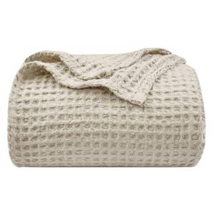 lot 5369 image: PHF Ultra Soft Waffle Weave Blanket Queen Size 90x 90- Washed Lightweight Breathable Cozy Woven Blanket for Bed - Aesthetic Decor for Couch Bedding Sofa Home Car - Light KhakiLinen