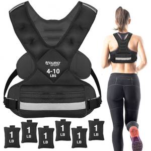 lot 5370 image: Aduro Sport Adjustable Weighted Vest Workout Equipment, 4lbs-10lbs Body Weight Vest for Men, Women, Kids