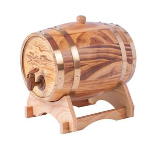 lot 5378 image: 5L Oak Aging Barrels Whiskey Barrel Dispenser Wine Bucket No Leak for Storage Wine & Spirits & Whisky (with baked oak chips)