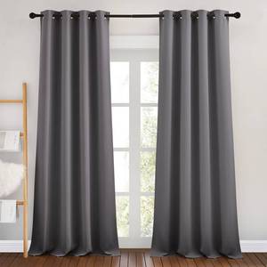 lot 6272 image: NICETOWN Bedroom Blackout Curtains 90 inch Length - Triple Weave Energy Saving Thermal Insulated Solid Grommet Blackout Draperies for PatioHall (1 Pair, 46 inches Wide, Grey)