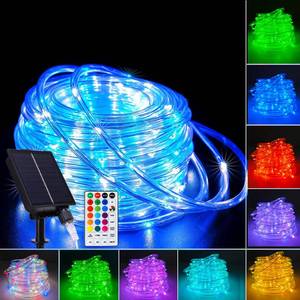 lot 6292 image: Vigdur 66FT Solar Rope Lights Outdoor - 200 LEDs 18 Color Changing Fairy Lights Outdoor Waterproof with Remote & Timer & 8 Lighting Modes, Solar String Lights for Xmas Garden Fence Tree Party