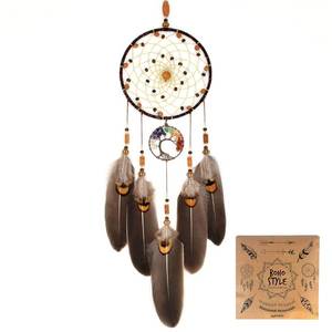 lot 6298 image: Urdeoms Tree of Life Dream Catchers for Bedroom Adult Brown Boho Dream Catcher Wall Decor for Girls Chakra Crystal Healing Stones Hanging Ornament Room Decoration 18 Length(NO.12)