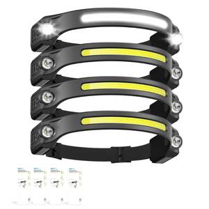 lot 6302 image: AlpsWolf LED Headlamp Rechargeable, 2 XPE LED and COB LED Head Lamp, Motion Sensor, 260° Wide Beam, IPX4 Waterproof, Rechargeable Headlight for Camping Accessories (4 Pack)