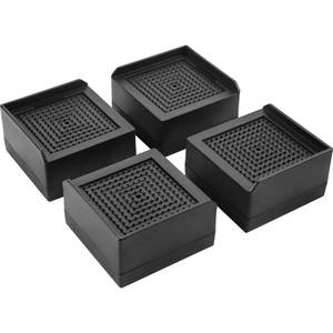 lot 6331 image: BTSD-home Furniture Risers 1.5 Inch Bed Lifts Risers Table Leg Extenders Perfect for Couch, Chair, Table, and More 4 Pack Black Square
