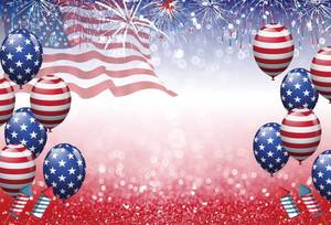 lot 6333 image: DASHAN 10x8ft Polyester Independence Day Patriotic Backdrop 4th of July Photography American Flag Fireworks Balloons Background for Memorial National Veterans Day Party Cake Table Decor Booth Props