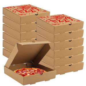 lot 6350 image: 15 Pcs Pizza Boxes, 7.3 x 7.3 x 1.6 Kraft Corrugated Pizza Boxes Cardboard Boxes Take Out Containers Gift Packing Boxes Takeaway Mailing Shipping Storage Boxes for Pizza, Cake, Cookies, Food (Red)