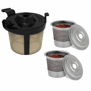 lot 6358 image: 2 Reusable K Cups & Coffee Filter Basket Compatible With Ninja Dual Brew Coffee Maker, Coffee Maker Accessories For Ninja Pb051 &Ninja Pb 041, Black