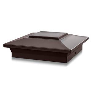 lot 6422 image: Classy Caps Brown Aluminum Deck & Fence Post Cap Fits Actual 6��x6��, 5.5��x5.5��, or 5��x5�� Post