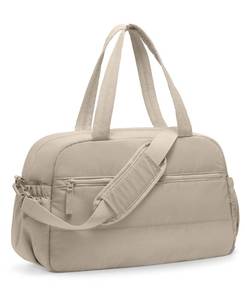 lot 6446 image: Gym Bag for Women, Travel Duffle Bags with Wet Pocket, Lightweight Carry on Bag Overnight Weekender Duffel Bag, Water Resistant (Khaki Ash)
