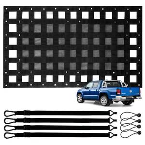 lot 6465 image: TKLoop Cargo Net for Pickup Truck Bed 2.3 x 3.9 Heavy Duty Adjustable Truck Bed Cargo Nets with Metal Cam Buckles & Hooks Rope