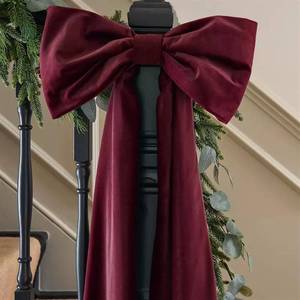 lot 6467 image: 16 x 42 Inches Extra Large Christmas Satin Bows Christmas Tree Topper Decorations Xmas Tree Toppers Bows��Bows for Home Wreath Wall Backdrop Birthday Wedding Party Decorations(Deep Red)