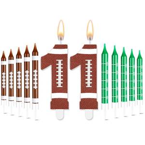 lot 6472 image: Photect 11 PCS Football Birthday Candles Number Candle Sports Cake Topper Decor Football Themed Birthday Cake Decorations for Boys Girls Kids Party Supplies(Number 11)