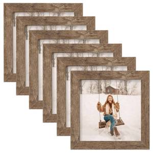 lot 6474 image: TOFOREVO 5x5 Picture Frames Set of 6 Rustic Wood Grain Photo Frame for Gallery Wall Mounting or Tabletop Display