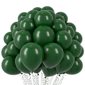 lot 6477 image: Voircoloria 110pcs Dark Green Balloons 12inch Green Latex Party Balloons for Birthday, Graduation, St. Patricks Day, Christmas, Baby Shower, Dinosaur Party, Anniversary Party Decorations