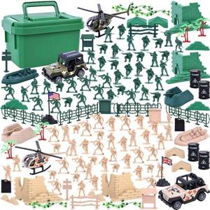 lot 6490 image: LovesTown 117PCS Army Men Set, Military Base Playset, Stocking Stuffers & Birthday Party Favors for Boys Ages 3-12