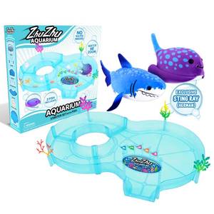 lot 7289 image: ZhuZhu Aquarium Starter Set with 2 Motorized Fish (Sting Ray  Shark) 2-Pack Bundle