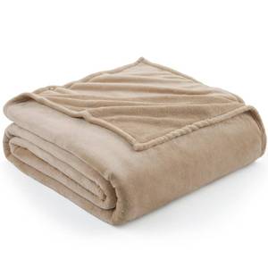 lot 7298 image: Hansleep Fleece Light Camel Twin Blanket, Super Soft Flannel Fuzzy Plush Cozy Blanket for All Seasons, Light Camel, Twin 60x80 Inches