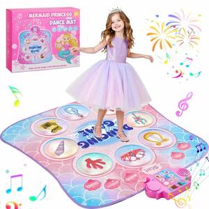 lot 7309 image: Gleamkid Dance Mat for Kids 3-12 Year Old Girls 2025 Exclusive Mermaid Dance Mat Toy, 9-Button Light Up Board, 3 Game Modes 9 Levels Dance Pad, Music Princess Toys Birthday Xmas Gifts for 3-12 Girls