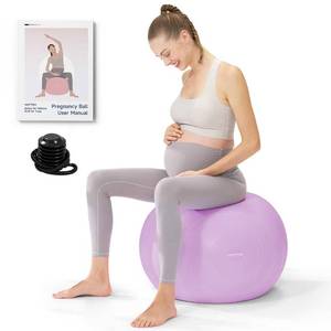 lot 7333 image: YOTTOY Pregnancy Birthing Ball, 1.8mm Thick Yoga Ball for Prenatal Exercise & Labor Preparation, Includes Pump