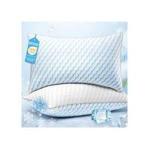 lot 7338 image: HEYCUZI Bed Pillows Queen Size for Sleeping - Breathable Down Alternative Soft Pillows Set of 2 for Side, Back, and Stomach Sleepers - Hotel Quality Fluffy Microfiber Fill Cooling Skin-Friendly