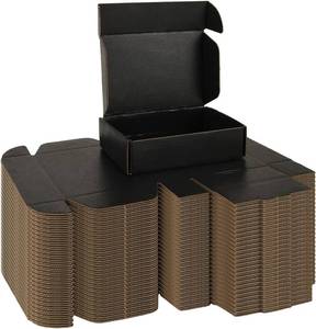 lot 7343 image: APACALI 50 Pack 6x3.8x1.6 Inch Black Shipping Boxes Small Corrugated Box Small Mailing Boxes Brown Packaging Box Recyclable Cardboard Boxes for Small Business (Inside Size 5.8x3.7x1.6)