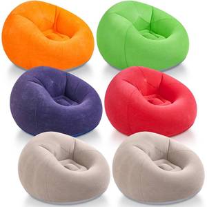 lot 7354 image: Realspring Inflatable Bean Bag Chairs Outdoor Blow up Camping Chairs Inflatable Lazy Sofa Folding Portable Bean Bag Loungers Couch for Movie Night(Multicolor,6 Pcs)