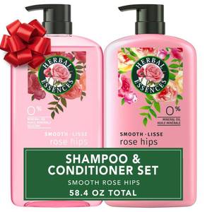 lot 8278 image: Herbal Essences Shampoo & Conditioner Set, Smooth Collection, Paraben-Free, Color-Safe, with Rose Hips & Vitamin E, 29.2 Fl Oz Each, 2-Pack