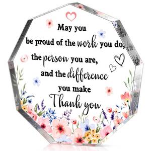 lot 8281 image: Yinder Thank You Gifts for Women Appreciation Gifts for Coworker Employee Nurse Teacher Leader Boss Inspirational Quotes Acrylic Desk Decor for Home Office Farewell Retirement