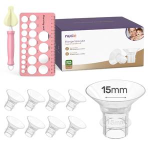 lot 8291 image: Nuliie 8PCS Silicone Flanges Insert Replacement Kit, Flange Sizing Kit 15mm for 24mm FlangeShield Breast Pumps, Pumping Essential Kit for Moms