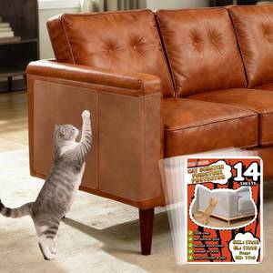 lot 8296 image: DSGLONGBIN Anti Cat Scratch Furniture Protector for Leather - 17x12 Inch, 14 PCS Couch Protector from Cat Claws, Strong Adhesion, No Residue, Easy Remove for Leather Couch, Chair, Corner, Door, Wall
