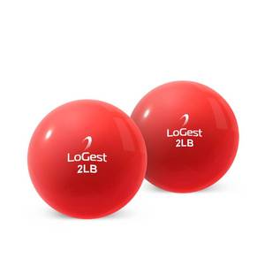lot 8303 image: Logest Weighted Toning Exercise Balls Pair - Round Shape Medicine Ball - 1LB 2LB 3LB 4LB 5LB 6LB Available - Toning Muscle for Men & Women - Color-Coded Difficulty Levels (2LB - Pair)