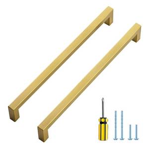 lot 8314 image: Ravinte 10 Pack Squre Cabinet Pulls 10 Inch Brushed Brass Kitchen Cabinet Handles Gold Kitchen Hardware for Cabinet Drawer Pulls Square Bar Cabinet Pulls Drawer Handles