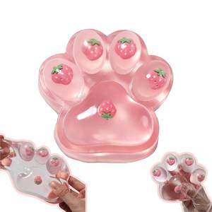 lot 8345 image: Chicooan Large Cat Paw Taba Squishy Big Squeeze Toys 5-inch Strawberry Pink Cute Fufu Squishy Sensory Stress Relief Fidget Toys for Party Favors Sensory Anxiety Toys for Adults (Strawberry)