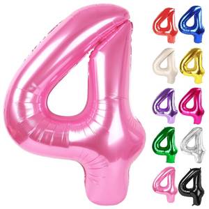 lot 8354 image: Pink Number 4 Balloon 40 Inch, 4 Balloon Number, 4th Birthday Decorations, Pink Party Supplies for Boys Girls