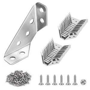 lot 8356 image: PlusRoc 12-Pack Universal Stainless Steel Furniture Corner Connectors with Screws - Heavy Duty Triangular Support Brackets for Wood Furniture, Drawers, Cabinets, Tables, and Chairs
