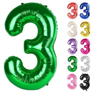 lot 8359 image: Green Number 3 Balloon 40 Inch, 3 Balloon Number, 3rd Birthday Decorations, Green Party Supplies for Boys Girls