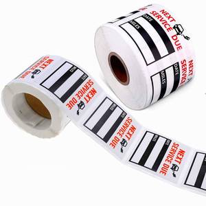 lot 8377 image: Oil Change Service Reminder Stickers - 300 Pcs 2x2 Black, Next Service Due Roll, Removable Vinyl Peel & Write, No Residue Car Sticker