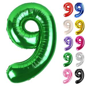 lot 8380 image: Green Number 9 Balloon 40 Inch, 9 Balloon Number, 9th Birthday Decorations, Green Party Supplies for Boys Girls