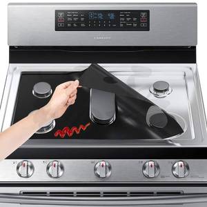 lot 8398 image: Cowbright Stove Cover, Stove Top Protectors Samsung Gas Range Reusable Gas Stove Burner Covers, Non-Stick Stove Liner Compatible Samsung Gas Stove, Washable Stove Protector Keep Stove Clean, Black
