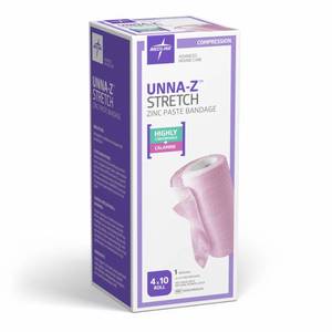 lot 8403 image: Medline Unna-Z Stretch Zinc Oxide Compression Bandage with Calamine, 4 x 10 yd., Ideal for Conditions Requiring Mild Compression