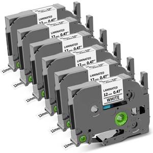 lot 8412 image: COLORWING Replace for Brother Label Maker Tape TZ 12mm 0.47 Laminated White TZe-231 TZe231 P Touch Label Tape 12 x 23 for Brother PTouch PT-D210 D220 H110 D400 D610 1280, Black on White, 6Pk