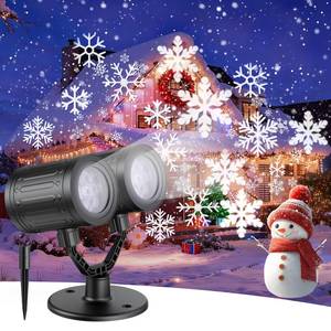 lot 8413 image: 2026 Latest Snowflake Christmas Projector Lights Outdoor, Double Head Crystal-Clear Holiday Projector Outdoor with Timer, Snowfall LED Xmas Lights for House Outside Indoor Christmas Decorations