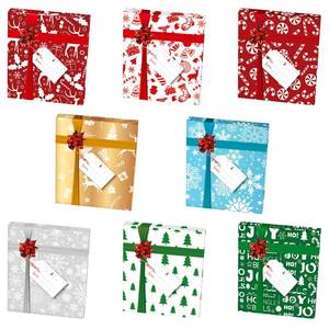 lot 8430 image: BBTO 24 Pcs Christmas Gift Card Box Holders with 24 Pcs Paper Gift Tags and Bows Xmas Cash Holder Present Wrap Boxes for Christmas Holiday Party Favor(Tree, Snowflake, Candy Box, Star, Character)