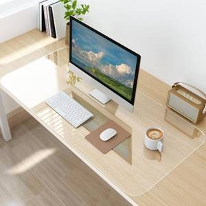 lot 8448 image: LBJFYHJN Clear Desk Mat, Non-Slip PVC Desk Protector Mat with Round Edge, Heat Resistant & Waterproof Clear Desk Writing Mat for Home and Office (35.416.9)