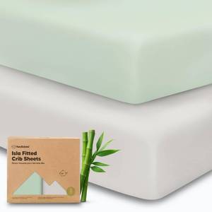 lot 8450 image: KeaBabies 2-Pack Baby Crib Sheets for Boys, Girls - 52x28 Viscose Derived from Bamboo Toddler Bed Sheets Neutral, Fitted Crib Mattress Cover for Standard Baby Bedding, Soft & Cozy (Sage)