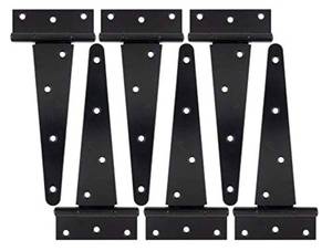 lot 8458 image: MLHpeak T-Strap Shed Hinge Gate Strap Heavy Duty Hinge Door Barn Gates Hinges (6, 8 inch)