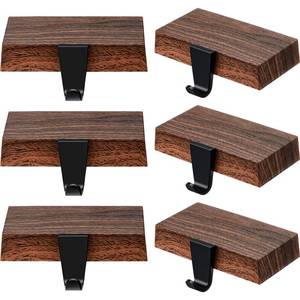 lot 9071 image: Zhengmy 12 Pcs Christmas Stocking Holders for Mantel Metal Hanging Hooks Stocking Hangers for Fireplace Xmas Party Decoration (Dark Wood)