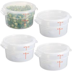 lot 9072 image: CURTA 2 Quart Translucent Round Food Storage Container with Lid, Pack of 4 �� NSF Listed, BPA-Free, Commercial-Grade Polypropylene, Freezer & Dishwasher Safe, Non-Stick, Easy-Read Graduations