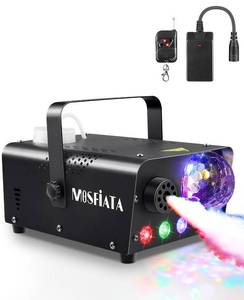 lot 9086 image: MOSFiATA Fog Machine with Disco Light 600W Smoke Machine RGB LED lights, 2300 CFM Spray, Remote Control, Perfect for Halloween, Christmas, Wedding, Party, Club, DJ Stage Effect